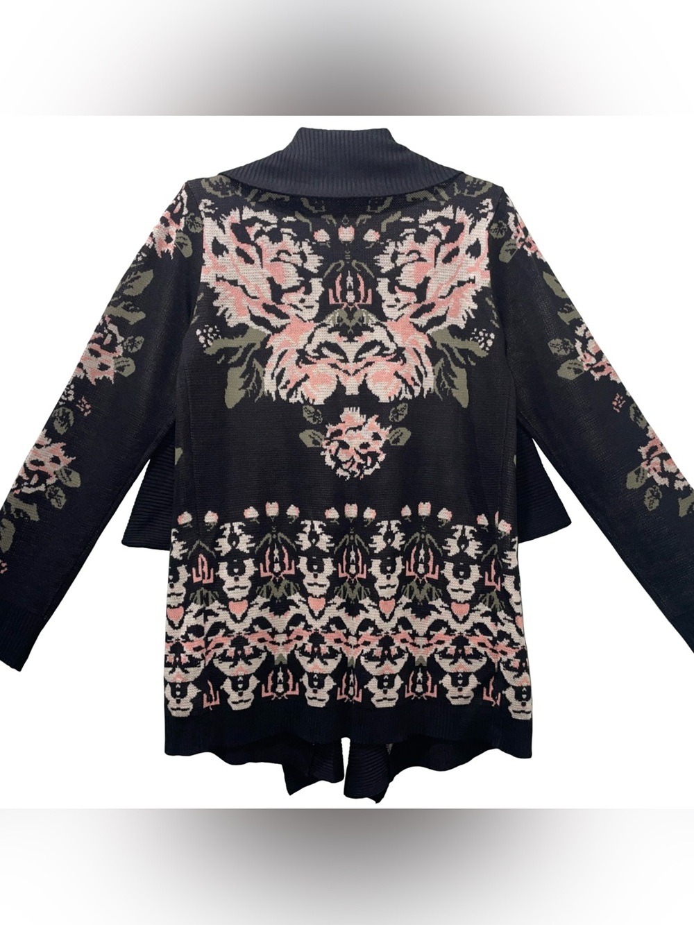 Anthropologie Staring At Stars M Floral Cardigan Abstract Art To Wear Boho Folk